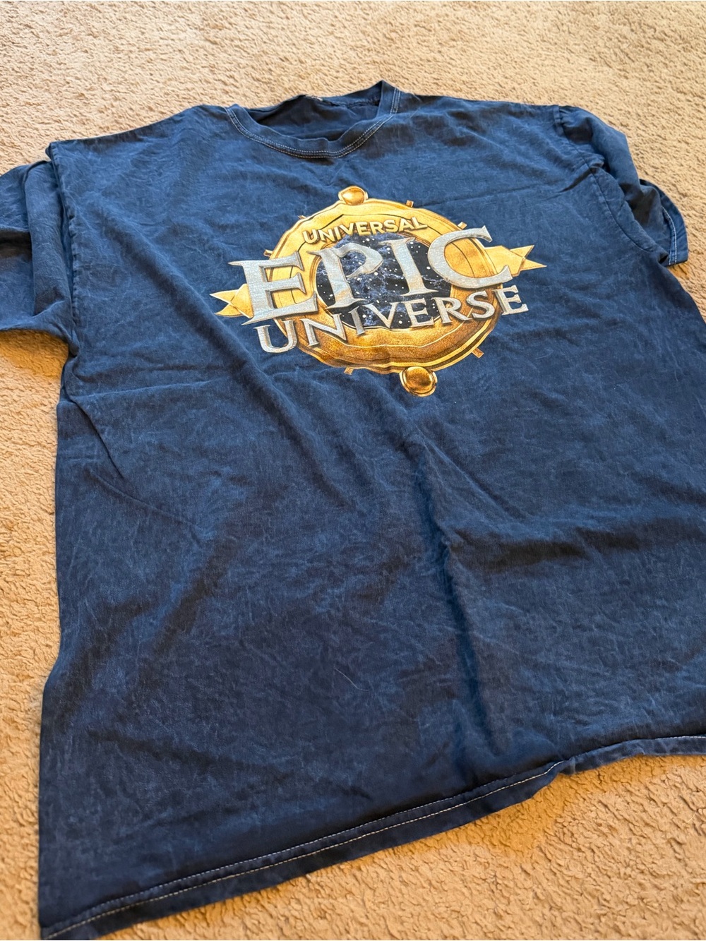 Universal Navy Blue Epic Universe Graphic Tee with Gold Logo